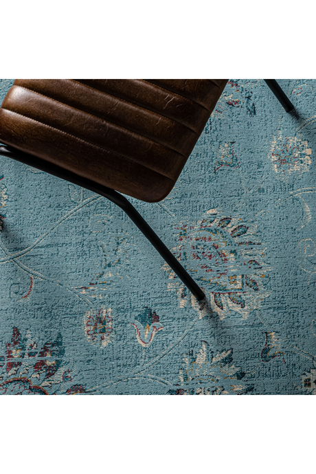   Turquoise Floral Area Rug 7'6" x 5' Suyay Rug | Oroa.com