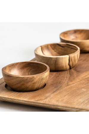   Teak Wood Tray Set (4) | Oroa.com
