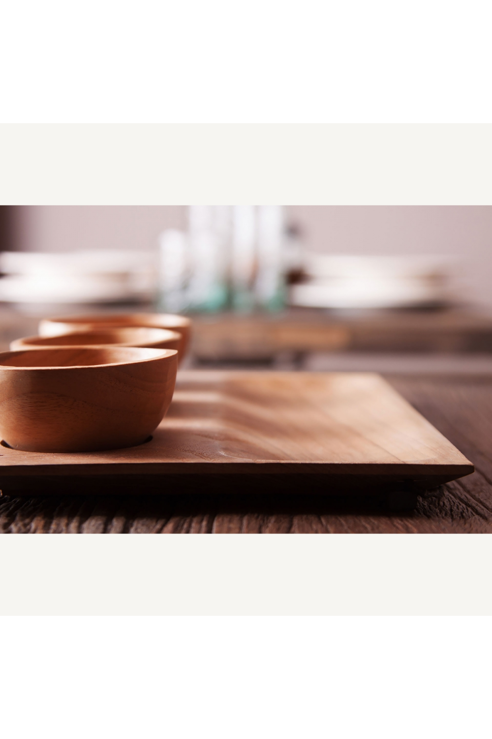  Teak Wood Tray Set (4) | Oroa.com