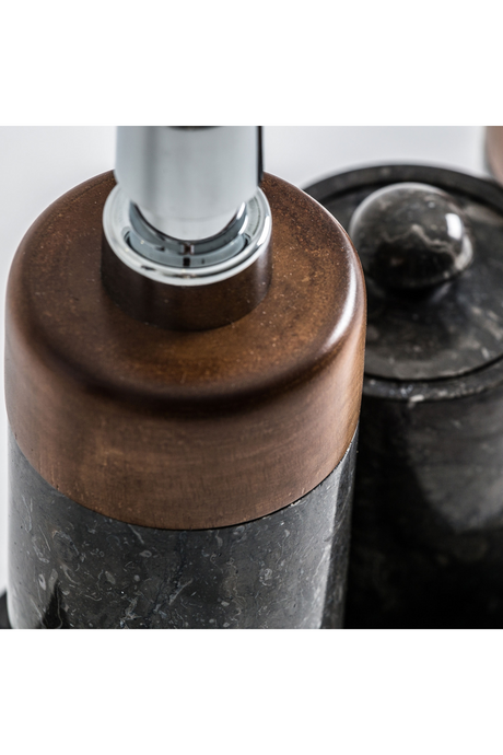   Onyx And Wood Toiletry Set (4) | Oroa.com