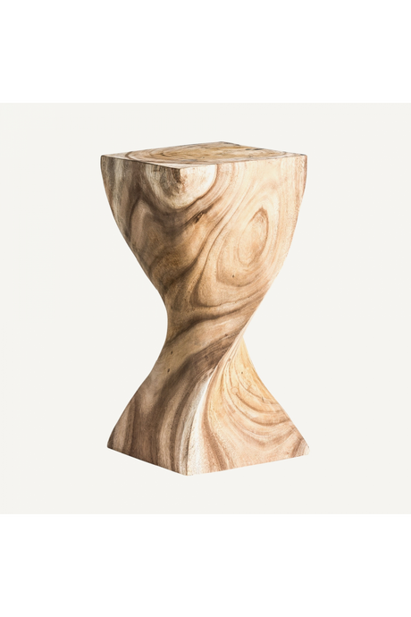   Natural Wooden Twisted Side Table | Oroa.com