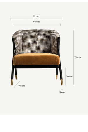   Ocher Velvet Seat Armchair | Oroa.com