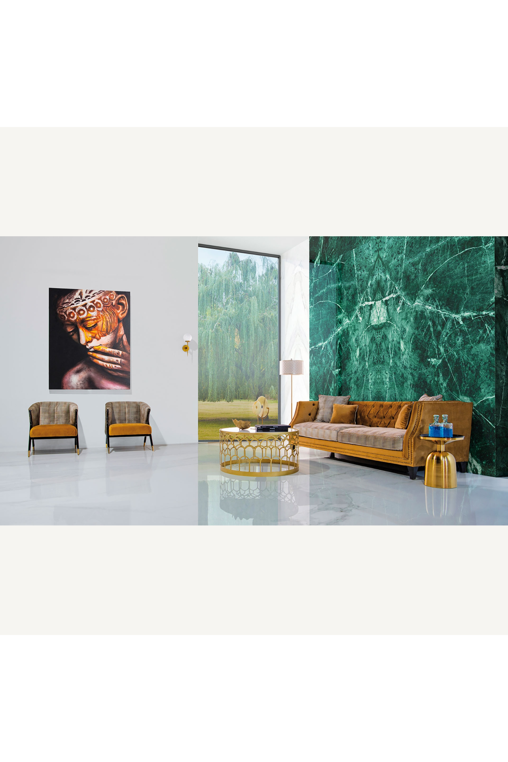   Ocher Velvet Seat Armchair | Oroa.com
