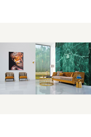   Ocher Velvet Seat Armchair | Oroa.com