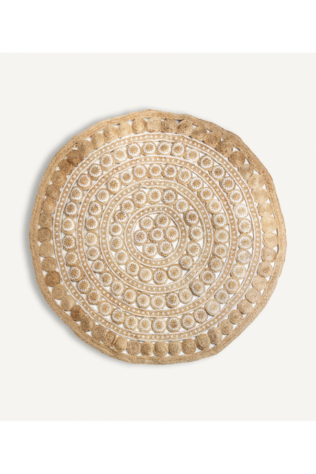  Jute Round Floral Rug 8' | Oroa.com