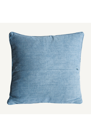   Embroidered Blue Cotton Cushion | Oroa.com