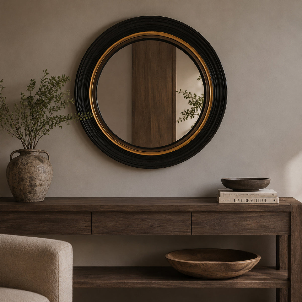   Black Round Mirror | Oroa.com