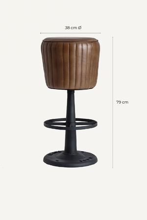   Brown Leather Counter Stool | Oroa.com