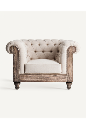   Beige Tufted Accent Armchair | Oroa.com
