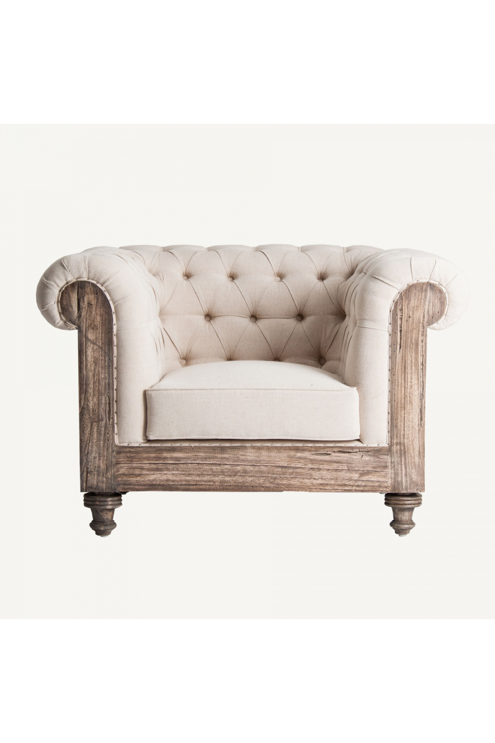  Beige Tufted Accent Armchair | Oroa.com