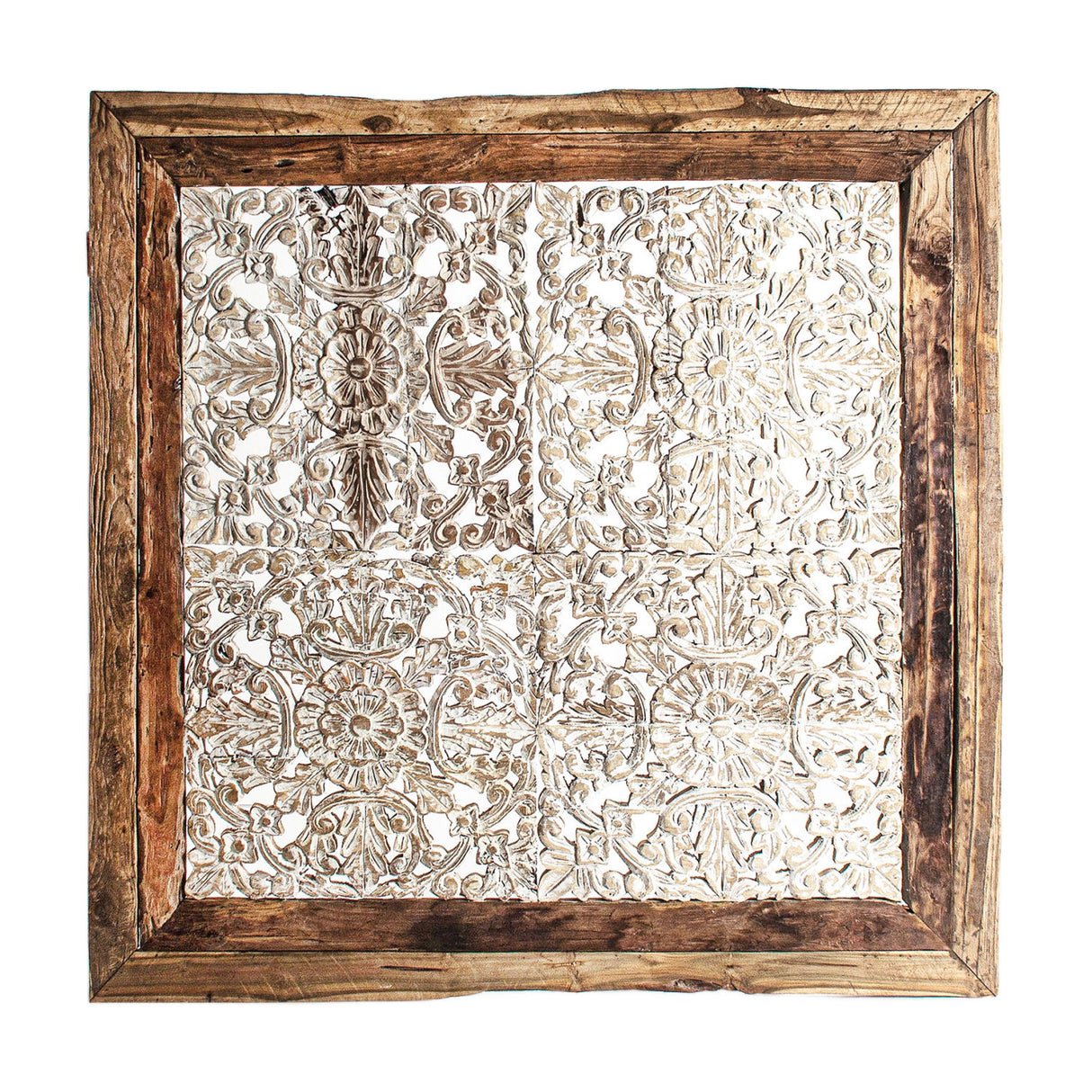   White Carved Wood Wall Art | Oroa.com