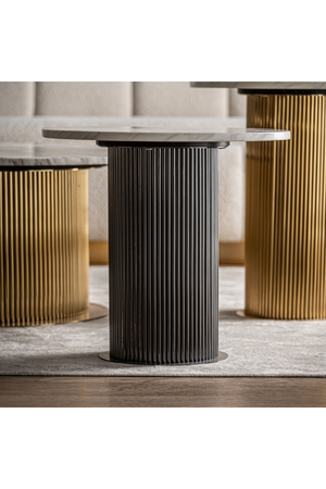   Black Fluted Pedestal Side Table | Oroa.com