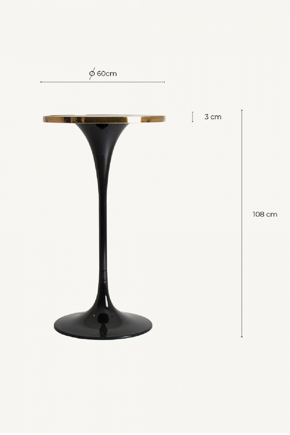   Black Pedestal Bar Table | Oroa.com