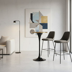   Black Pedestal Bar Table | Oroa.com