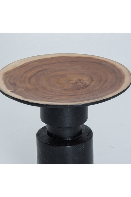   Black Tropical Wood Side Table | Oroa.com