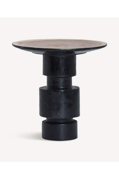   Black Tropical Wood Side Table | Oroa.com