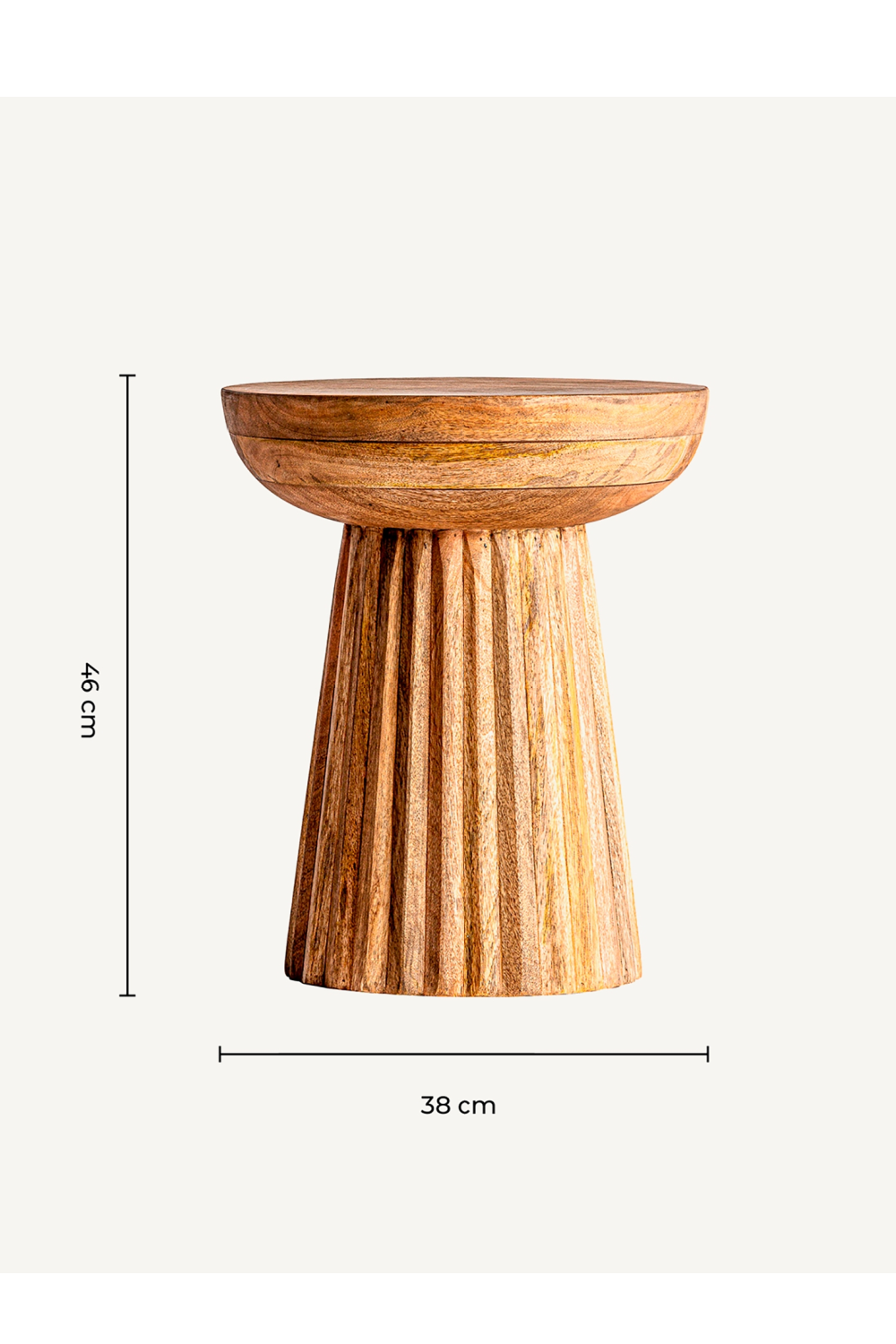   Mango Wood Pedestal Side Table | Oroa.com