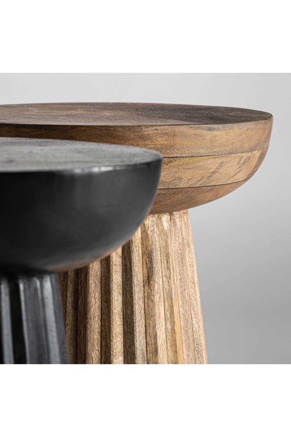   Mango Wood Pedestal Side Table | Oroa.com