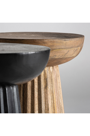   Mango Wood Pedestal Side Table | Oroa.com