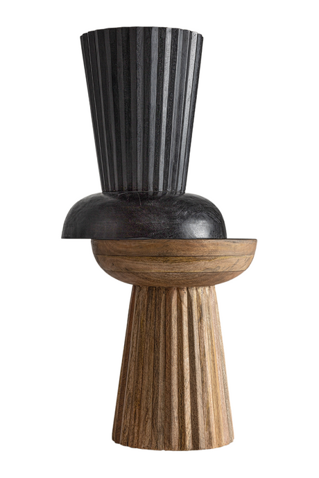   Mango Wood Pedestal Side Table | Oroa.com