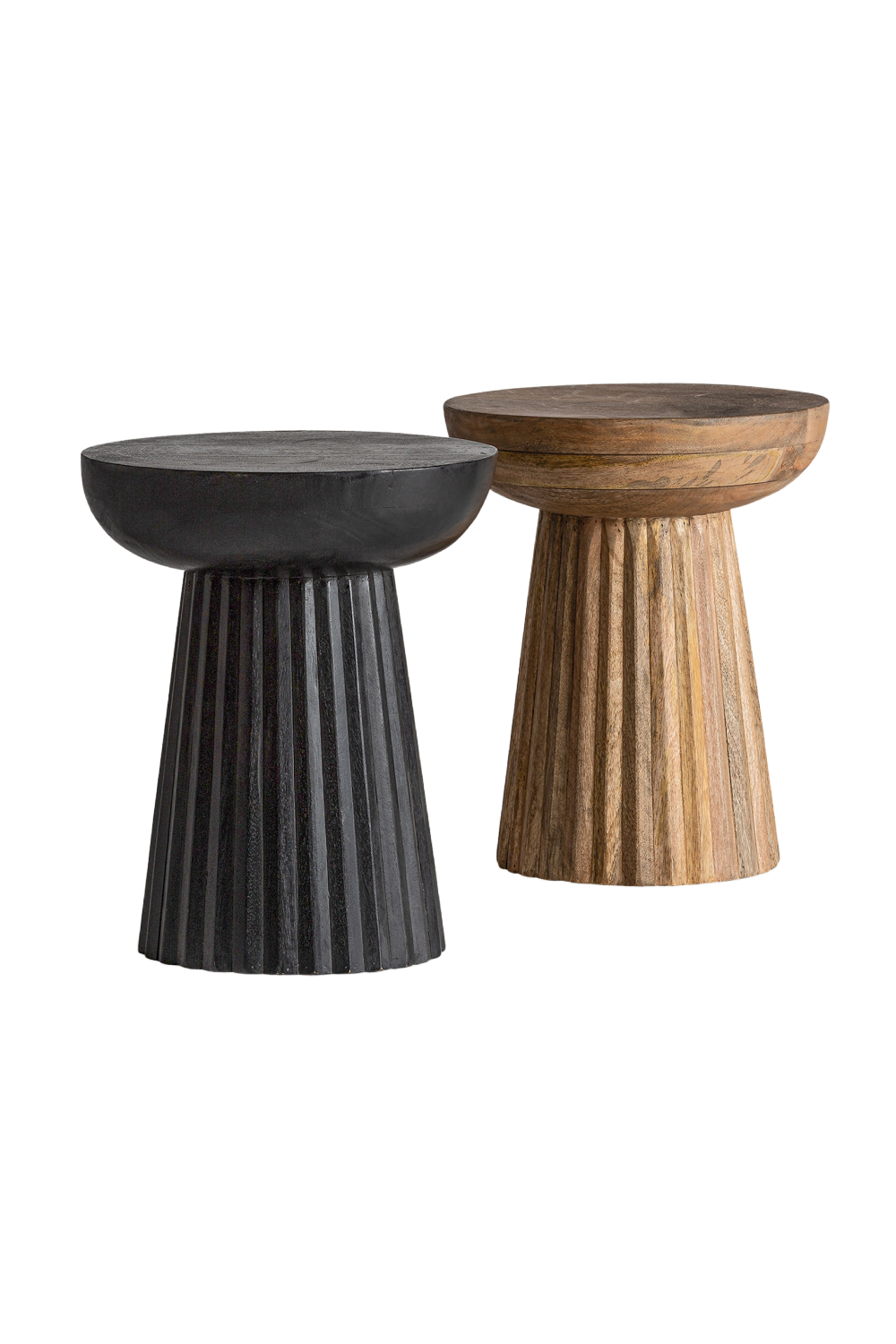   Mango Wood Pedestal Side Table | Oroa.com