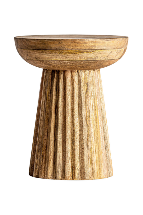   Mango Wood Pedestal Side Table | Oroa.com