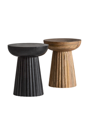   Mango Wood Pedestal Side Table | Oroa.com