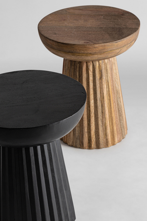   Mango Wood Pedestal Side Table | Oroa.com