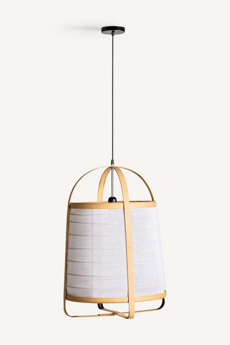   White Linen Hanging Lamp | Oroa.com