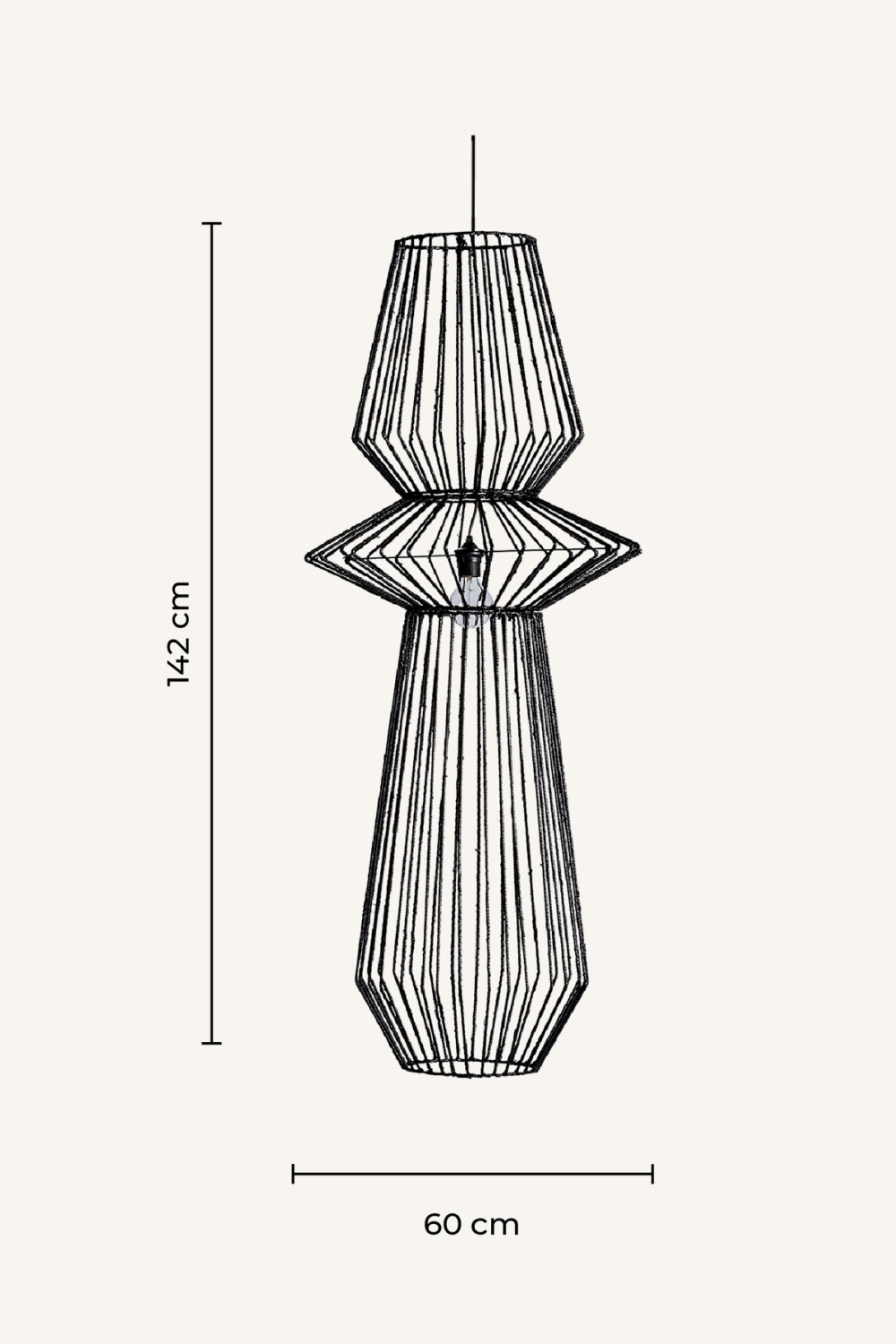   Black Rattan Hanging Lamp | Oroa.com