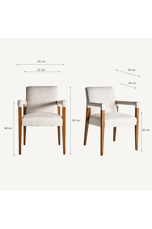   Cream Linen Accent Armchair | Oroa.com