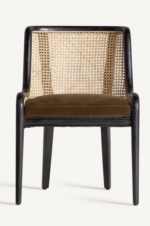   Velvet Seat Rattan Dining Chair | Oroa.com