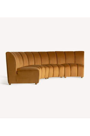   Brown Velvet Central Modular Sofa | Oroa.com