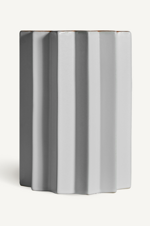   White Stone Fluted Vase | Oroa.com