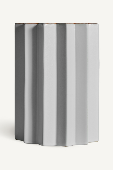   White Stone Fluted Vase | Oroa.com