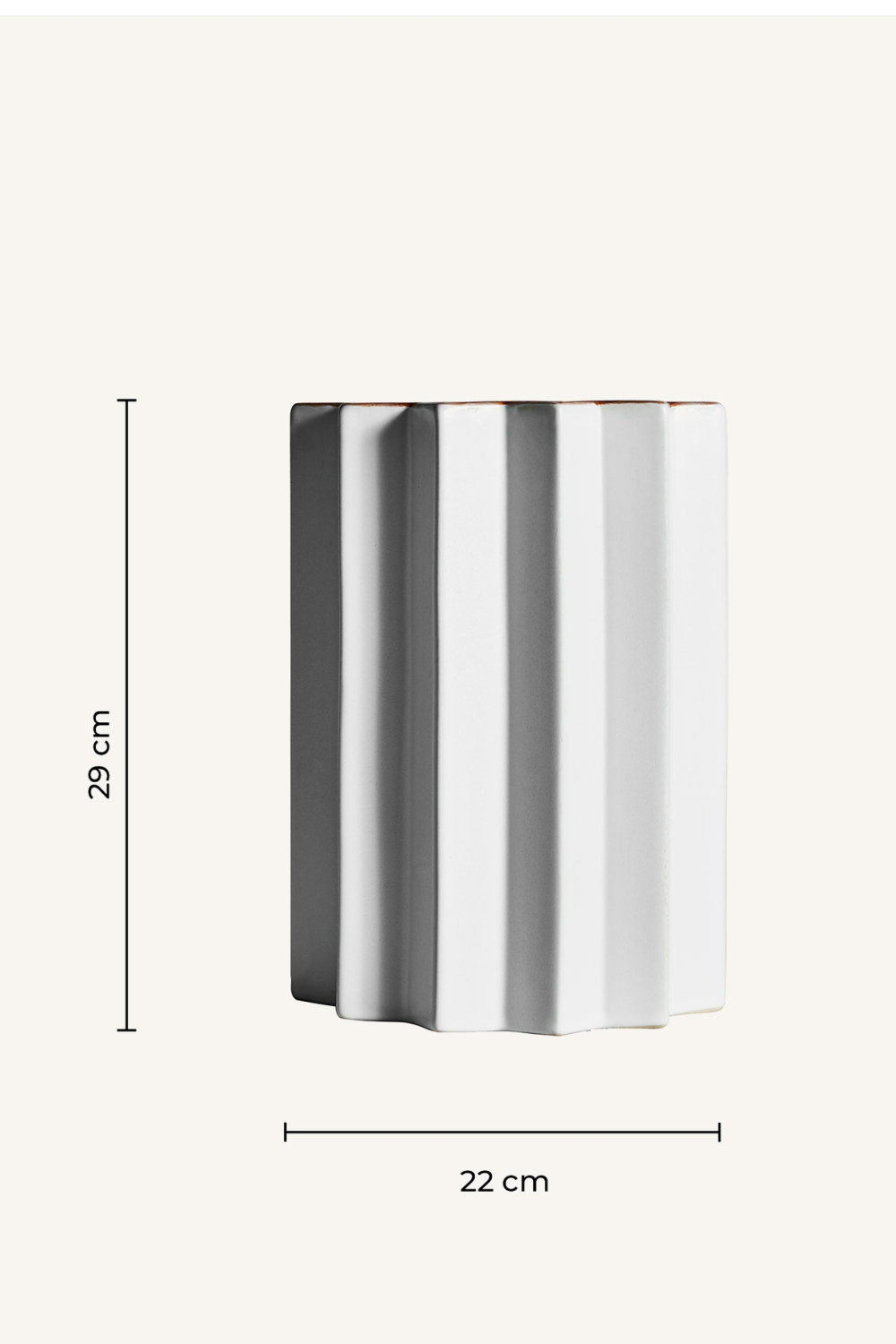   White Stone Fluted Vase | Oroa.com