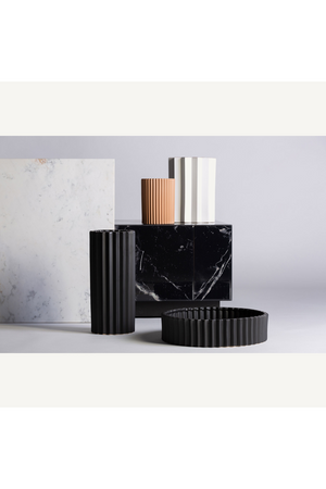   White Stone Fluted Vase | Oroa.com