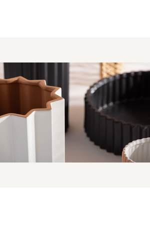   White Stone Fluted Vase | Oroa.com