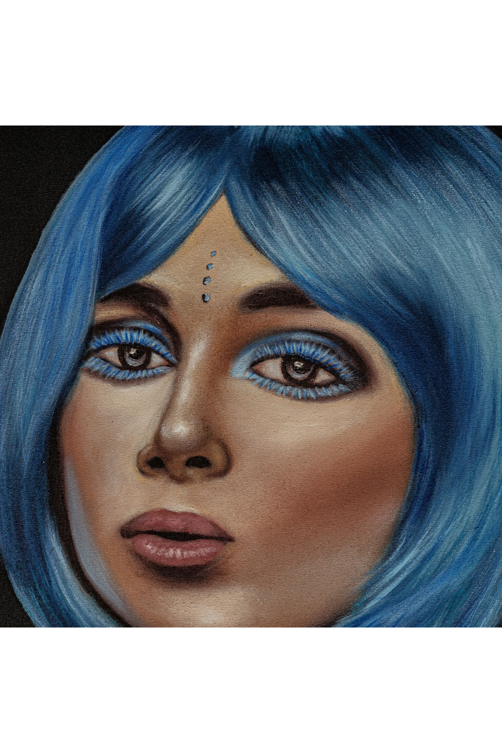   Blue-Haired Woman Art Print | Oroa.com