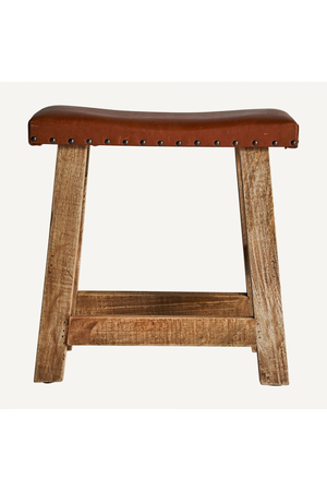   Brown Leather Seat Stool | Oroa.com