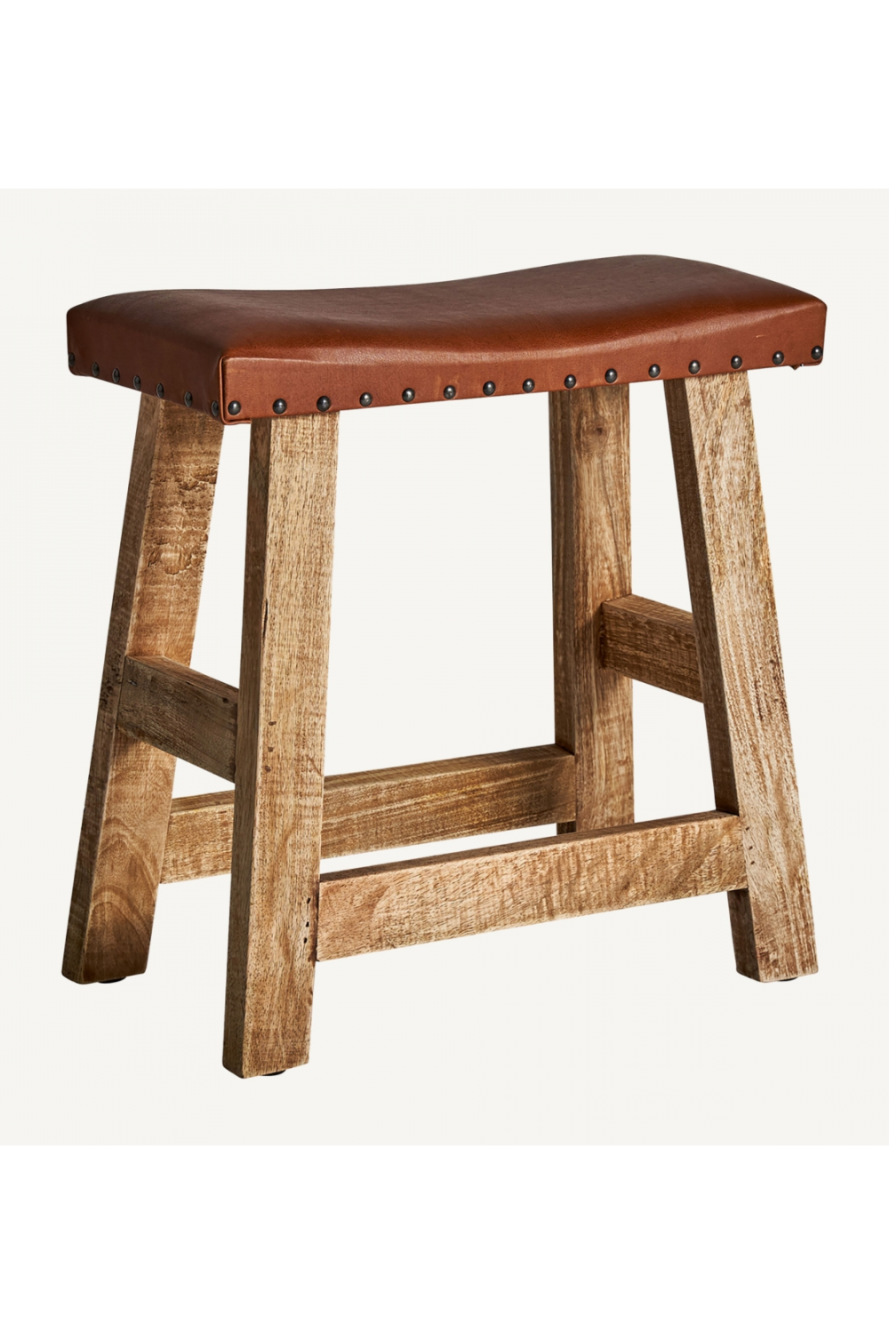   Brown Leather Seat Stool | Oroa.com
