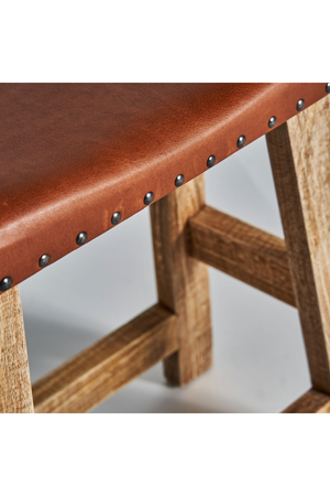   Brown Leather Seat Stool | Oroa.com