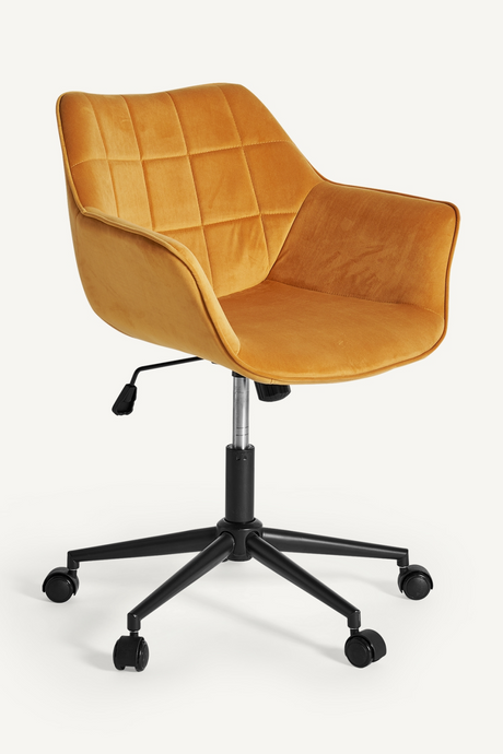   Yellow Velvet Swivel Desk Chair | Oroa.com