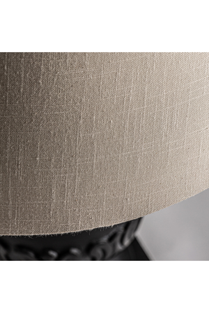   Carved Black Wood Table Lamp | Oroa.com