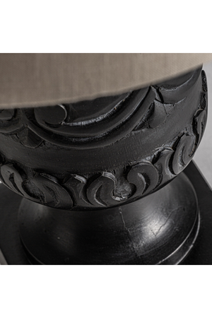   Carved Black Wood Table Lamp | Oroa.com
