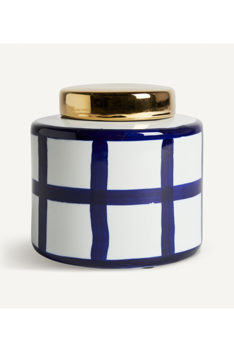  Blue Lined Ceramic Vase S | Oroa.com