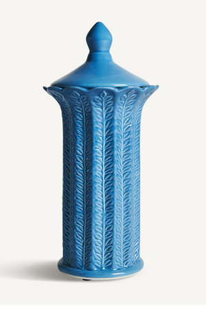   Blue Ceramic Leaves Vase S | Oroa.com