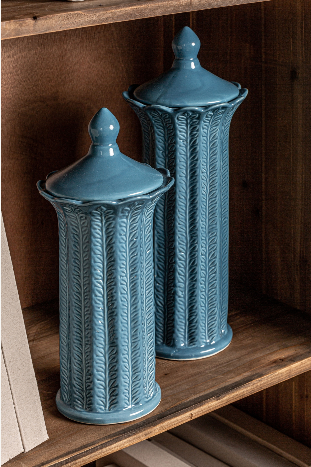   Blue Ceramic Leaves Vase S | Oroa.com