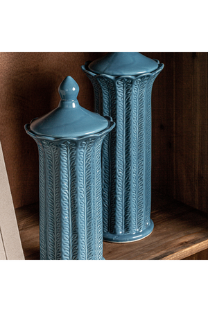   Blue Ceramic Leaves Vase S | Oroa.com