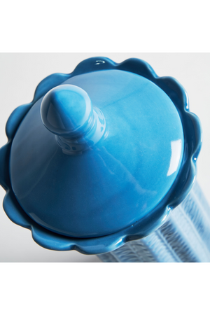   Blue Ceramic Leaves Vase L | Oroa.com